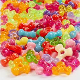 Kunststoffperlen-Mix, D 10 mm, Lochgröße 2 mm, ca. 200 Stk, 65 g, 125 ml/ 1 Pck [HOB-617760]