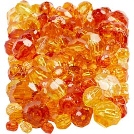 Facettenperlen, Größe 4-12 mm, Lochgröße 1-2,5 mm, Gelb (32227), 250 g/ 1 Pck [HOB-61886]