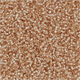 Rocailleperlen, D 1,7 mm, Größe 15/0, Lochgröße 0,5-0,8 mm, Pfirsich, 25 g/ 1 Pck [HOB-686750]