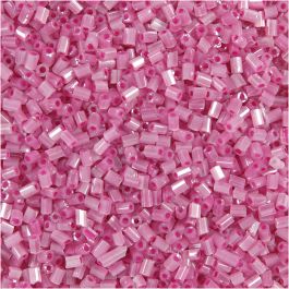 Rocaille Seed Beads 2-cut, D 1,7 mm, Größe 15/0, Lochgröße 0,5 mm, Rosa, 25 g/ 1 Pck [HOB-687830]