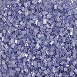 Rocaille Seed Beads 2-cut, D 1,7 mm, Größe 15/0, Lochgröße 0,5 mm, Transparent Lila, 25 g/ 1 Pck [HOB-687840]