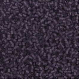Rocaille Seed Beads 2-cut, D 1,7 mm, Größe 15/0, Lochgröße 0,5 mm, Frosted Lila, 25 g/ 1 Pck [HOB-687850]