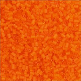 Rocaille Seed Beads 2-cut, D 1,7 mm, Größe 15/0, Lochgröße 0,5 mm, Transparent Orange, 25 g/ 1 Pck [HOB-687860]