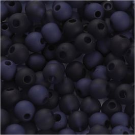 Kunststoffperlen, D 6 mm, Lochgröße 2 mm, Blau, 40 g/ 1 Pck [HOB-69593]