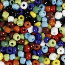 Rocailleperlen, D 4 mm, Größe 6/0, Lochgröße 0,9-1,2 mm, Sortierte Farben, 1000 g/ 1 Dose [HOB-696704]