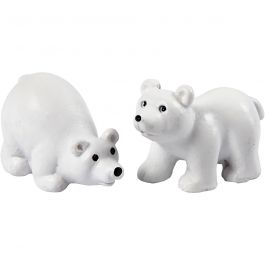 Miniatur-Figuren, H 30 mm, L 45 mm, Weiß, 2 Stk/ 1 Pck [HOB-69837]