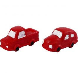 Miniatur-Figuren, H 20 mm, L 40 mm, Rot, 2 Stk/ 1 Pck [HOB-69839]