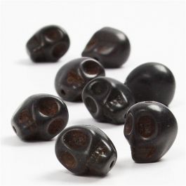 Howlith, D 12 mm, Lochgröße 1,5 mm, Schwarz, 32 Stk/ 1 Pck [HOB-69921]