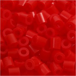 Bügelperlen, Größe 5x5 mm, Lochgröße 2,5 mm, medium, Hellrot (32225), 6000 Stk/ 1 Pck [HOB-751191]