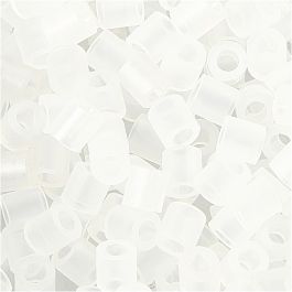 Bügelperlen, Größe 5x5 mm, Lochgröße 2,5 mm, medium, Transparent Weiß (32264), 6000 Stk/ 1 Pck [HOB-751321]