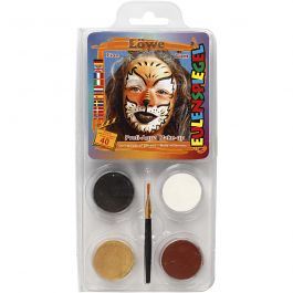 Eulenspiegel Gesichtsschminke - Motivset, Löwe, Sortierte Farben, 1 Set [HOB-76109]