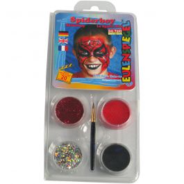 Eulenspiegel Gesichtsschminke - Motivset, Spiderman, Sortierte Farben, 1 Set [HOB-76113]