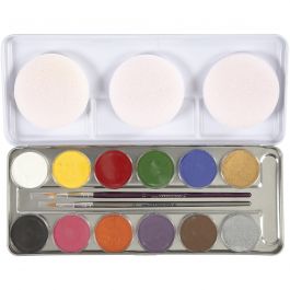 Eulenspiegel Gesichtsschminke, Sortierte Farben, 12 Farbe/ 1 Set [HOB-76136]