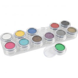 Grimas Gesichtsschminke auf Farbpalette, Sortierte Farben, 12x2.50 ml/ 1 Stk [HOB-77002]
