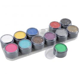 Grimas Gesichtsschminke auf Farbpalette, Sortierte Farben, 12x15 ml/ 1 Stk [HOB-77003]