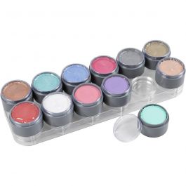 Grimas Gesichtsschminke auf Farbpalette, Sortierte Farben, 12x15 ml/ 1 Stk [HOB-77066]