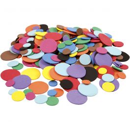 Moosgummikreise, D 12+20+32 mm, Sortierte Farben, 300 sort./ 1 Pck [HOB-790061]