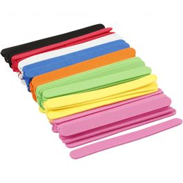 Moosgummi-Eisstiele, L 11,5 cm, B 1 cm, Dicke 2 mm, Sortierte Farben, 120 Stk/ 1 Pck [HOB-790590]