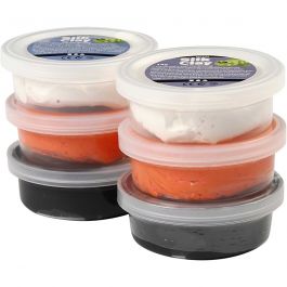 Silk Clay®, Schwarz, Orange, Weiß, 6x14 g/ 1 Pck [HOB-79149]