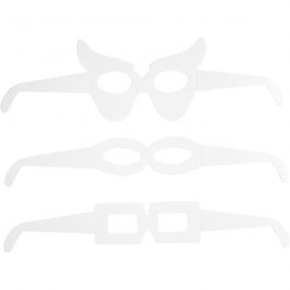 Brillen, H 4,5-10 cm, L 32 cm, 230 g, Weiß, 16 Stk/ 1 Pck [HOB-95191]