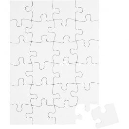 Blanco-Puzzle, Größe 15x21 cm, Weiß, 24 Stücke, 16 Stk/ 1 Pck [HOB-95194]