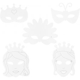 Märchen-Masken, H 13,5-25 cm, B 17-25 cm, 230 g, Weiß, 16 Stk/ 1 Pck [HOB-95214]