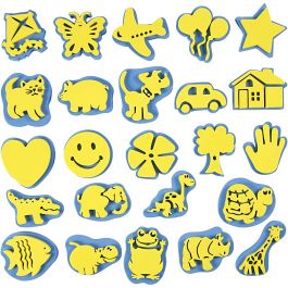Moosgummi-Stempel, H 6-8 cm, B 6-8 cm, 24 Stk/ 1 Pck [HOB-95250]
