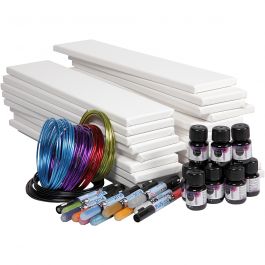 Materialset für Aquarellbilder im Längsformat, Weiß, 20 Stck., 1 Set [HOB-97285]