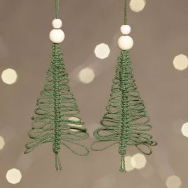Mini Kreativ Set, Weihnachtsbaum aus Macramé, H 11 cm, 1 Pck [HOB-977411]