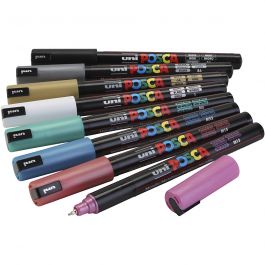 Posca Marker , Metallic-Farben, Nr. PC-1MR, Strichstärke 0,7 mm, 8 sort./ 1 Pck [HOB-384292]
