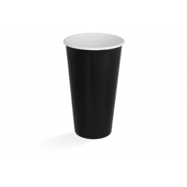 Milchshake-Becher Karton Groß 560ml Ø9 cm 20oz Schwarz FSC®Mix (500 Stück) [TK-9987083]
