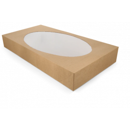 Catering-Boxen kraft 56x32x8cm mit Fenster (50 Stück) [TK-9987700]