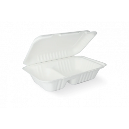 Menübox 2-Fächer Zuckerrohr 16x6,5x23 cm (500 Stück) [TK-9988191]