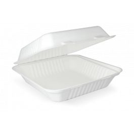 Menübox 1-Fächer Zuckerrohr 23,3x8,1x23,3 cm (200 Stück) [TK-9988194]