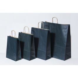 Papiertragetaschen Dunkelblau 22x10x31cm Kraft 90g/m² (50 Stück) [PAM2231DKBL]