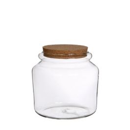 Glasgefäß mit Kork 15x14cm (1 Stück) [IFS-29451]