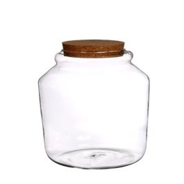 Glasgefäß mit Kork 18x18cm (1 Stück) [IFS-29452]