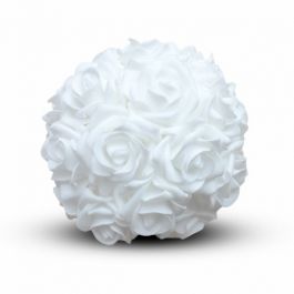 Weiße Rosendeko Ø18cm Schaumstoff (1 Stück) [IFS-31213]