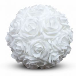 Weiße Rosendeko Ø28cm Schaumstoff (1 Stück) [IFS-31214]