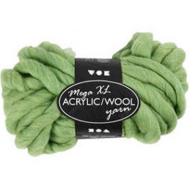 XL-Chunky-Garn aus Polyacryl/Wolle, Lindgrün, L: 15 m, Größe mega , 300 g/ 1 Knäuel [HOB42166]