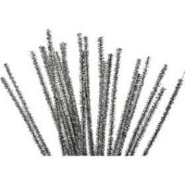 Chenilledraht, Silber, L: 30 cm, Stärke: 6 mm, 24 Stck./ 1 Pck. [HOB51635]