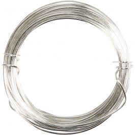 Silberdraht, Versilbert, Stärke: 0,4 mm, 20 m/ 1 Rolle [HOB61004]