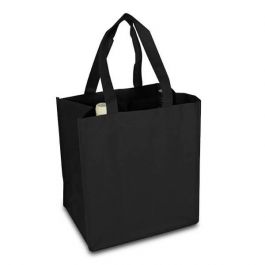 Weintragetaschen 27+19x30cm Schwarz (50 Stück) [FP-DNW019]