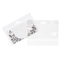Headerbeutel Transparent 14.9x6.4cm Wiederverschließbar (100 Stück) [HB52]
