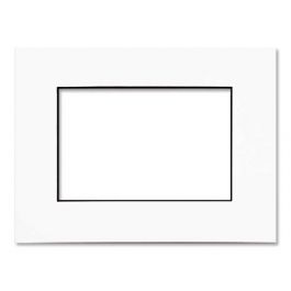 Fertig-Passepartouts mit 19.4x24.5cm Fenster - Weiß/Schwarz - 27.9x35.6cm Außenrahmen (10 Stück) [MS20200]