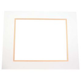 Fertig-Passepartouts 19.4x29.5cm Fenster - Elfenbein/Gold doppelte Dicke - 30.5x40.6cm Außenrahmen (10 Stück) [MD20106]