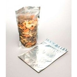 Standbodenbeutel Transparent/Silber 23x12x34.5cm | 900 Gramm (100 Stück) [ZBGS6]
