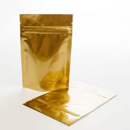 Standbodenbeutel Gold 13x7x20.5cm | 110 Gramm (100 Stück) [ZBGM3G]