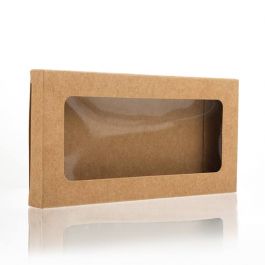 Pappschachteln Kraft Braun mit Fenster 10.2x2.1x13.8cm (25 Stück) [WKRG313]