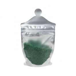 Plastikbeutel - Apothekenglasform Silber/Frostweiß 14x6x22.9cm (100 Stück) [SP3FJ]